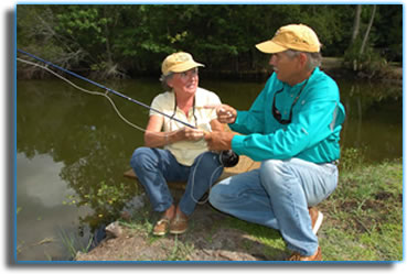 Jon with fly fishing school student
